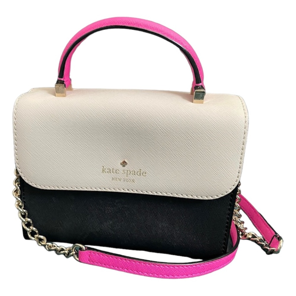 Kate Spade Cedar Street Mini Nora Satchel Handbag - Black/Beige/Pink - Crossbody